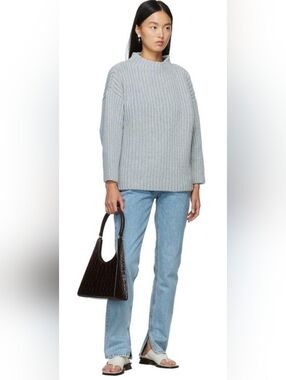 Baserange Recycled Wool MEA Knit Grey Sweater, Sz XS-S